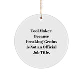 Funny Tool Maker Gifts, Unique Circle Ornament, Christmas Unique Gifts from Men to Tool Makers - Image 1